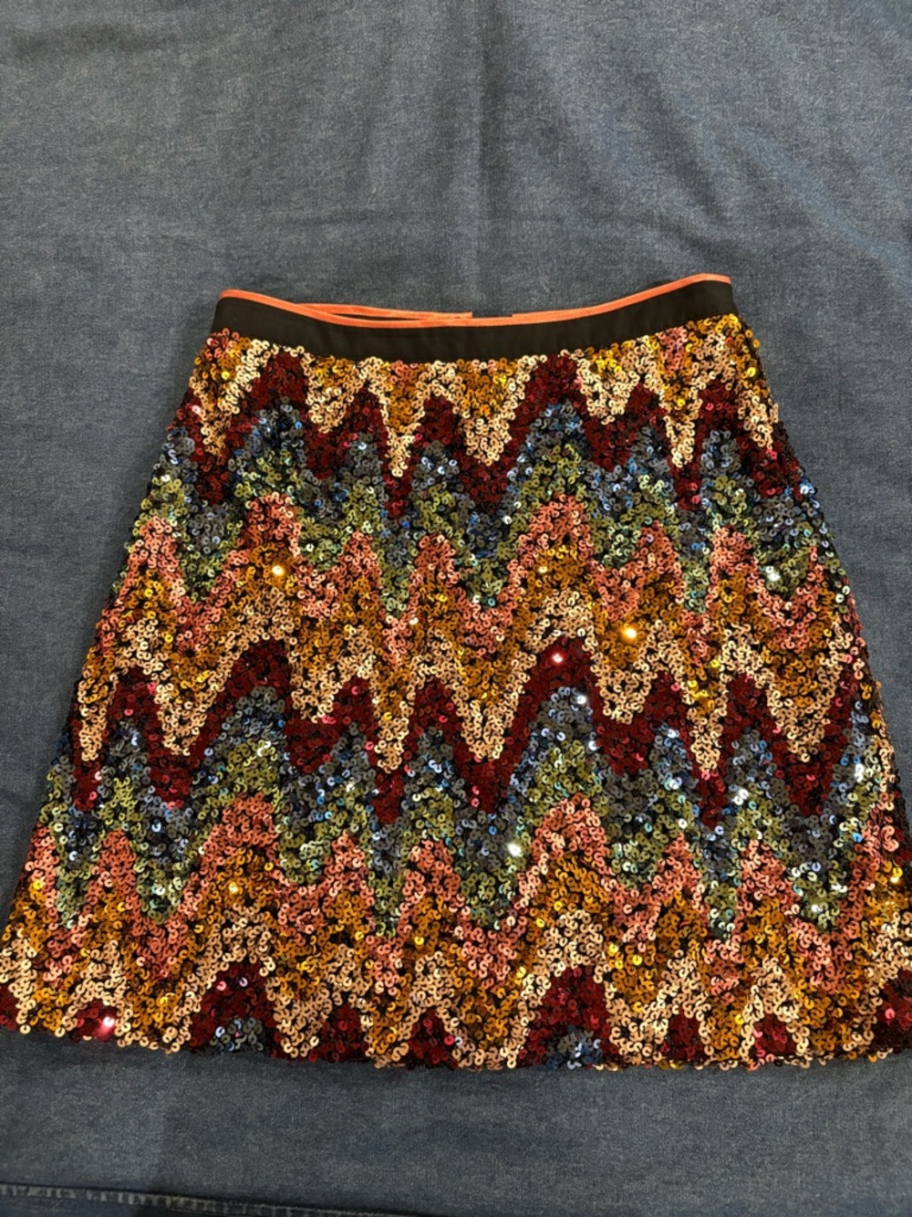 Anthropologie Maeve sequin zig-zag mini skirt sz 4 - Picture 3 of 7